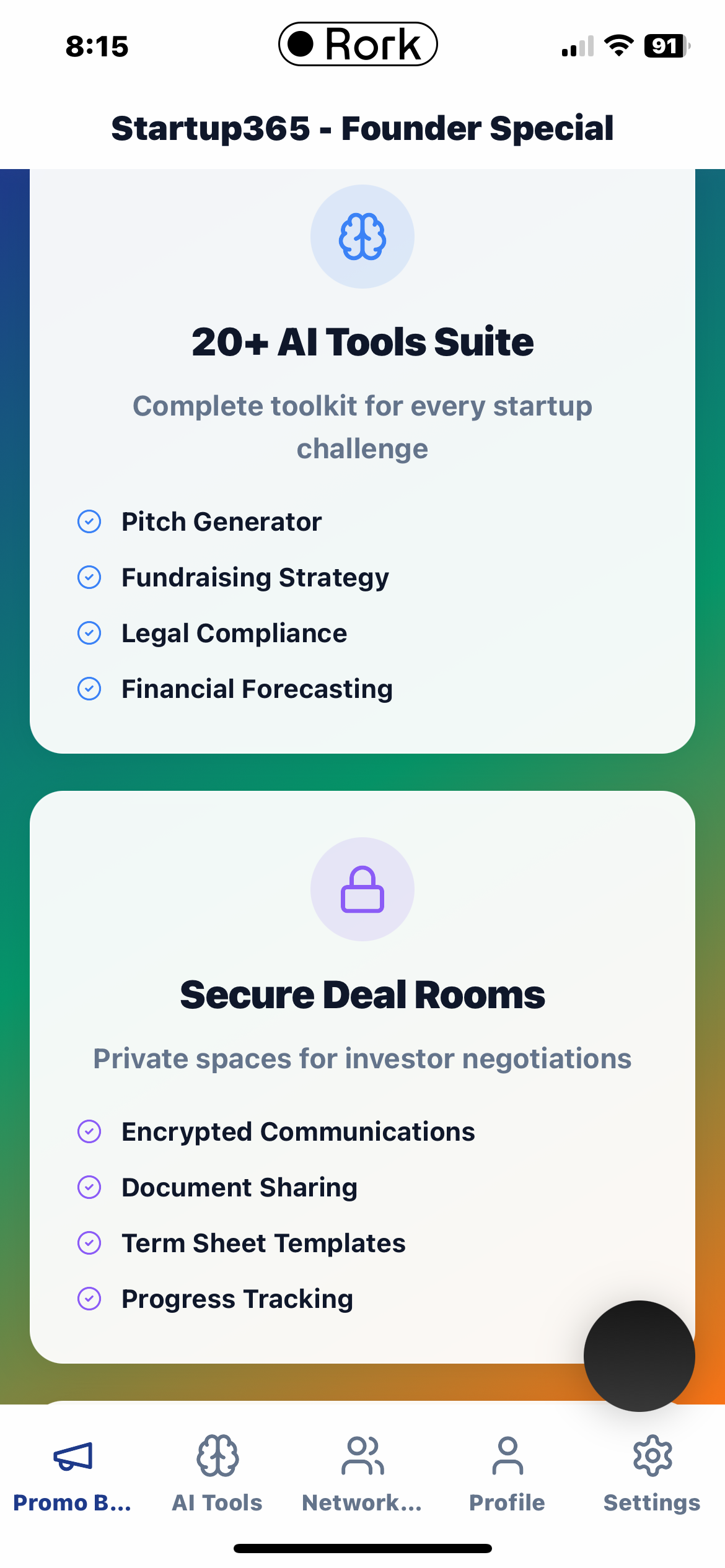 Founder Special dashboard showing progress tracking and achievements